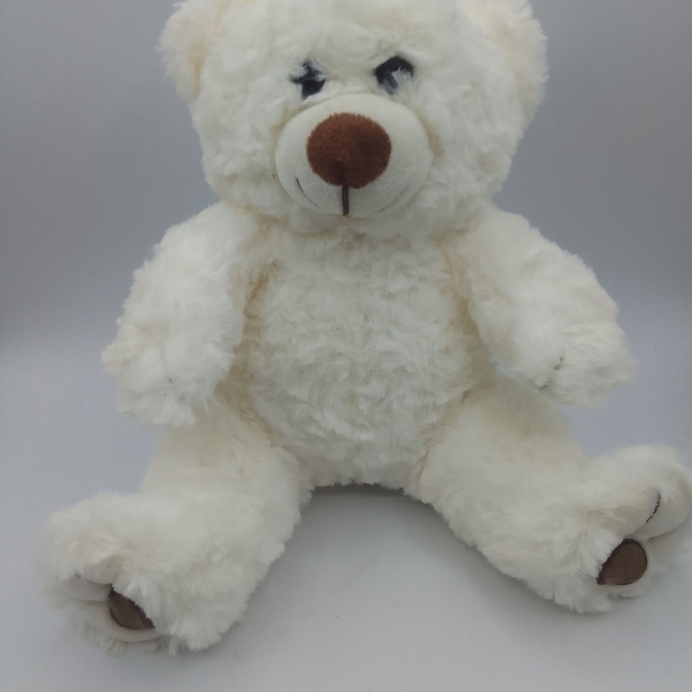Fluffy White Teddy Bear Plush Toy The Bear Factory 2001